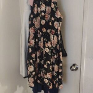 Blue Rain Black and Pink Halter Midi Dress